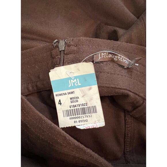 J McLaughlin Rowena Skirt Mocha Chocolate Brown Faux Suede 4 - Picture 7 of 8